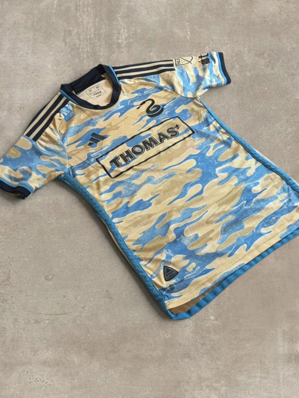 Adidas Philadelphia Union 2023-2024 Secondary Authentic Jersey Camo Mens XS